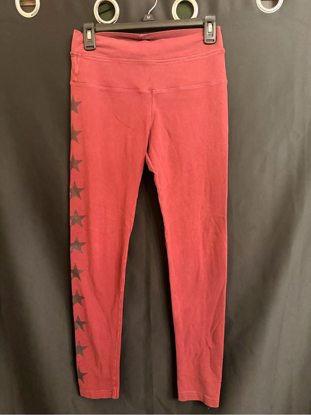 Hard Tail Burgundy Rd Leggings with Side Star Detail Size M